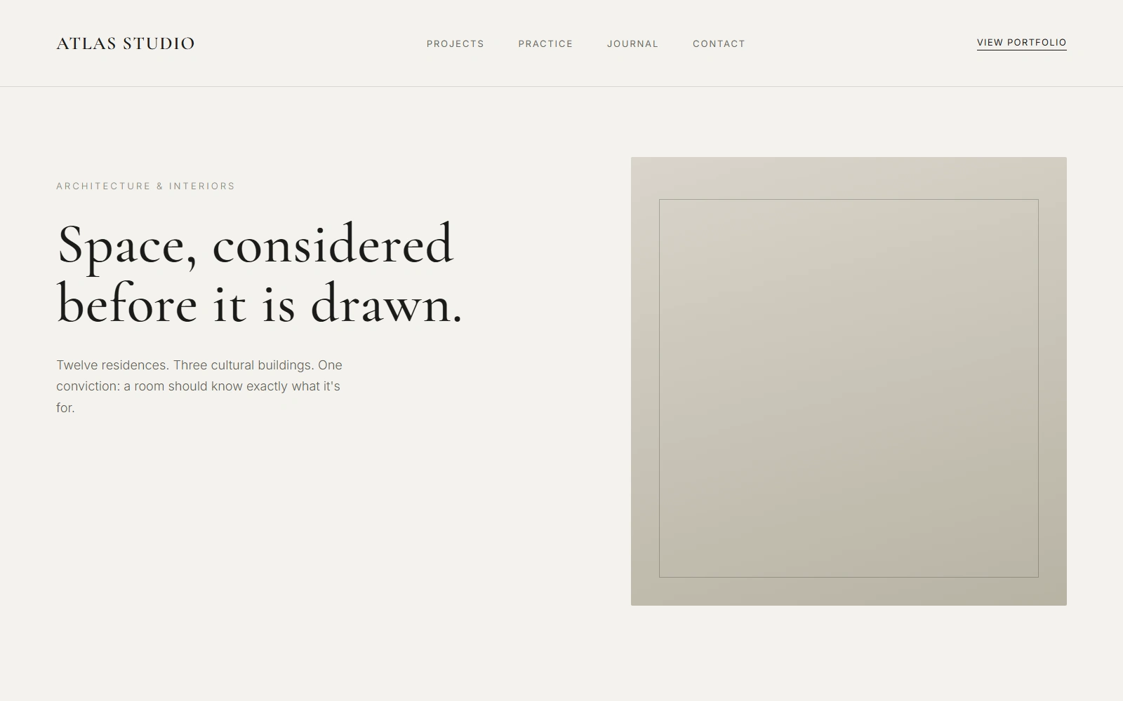 Atlas Studio, an architecture website concept
